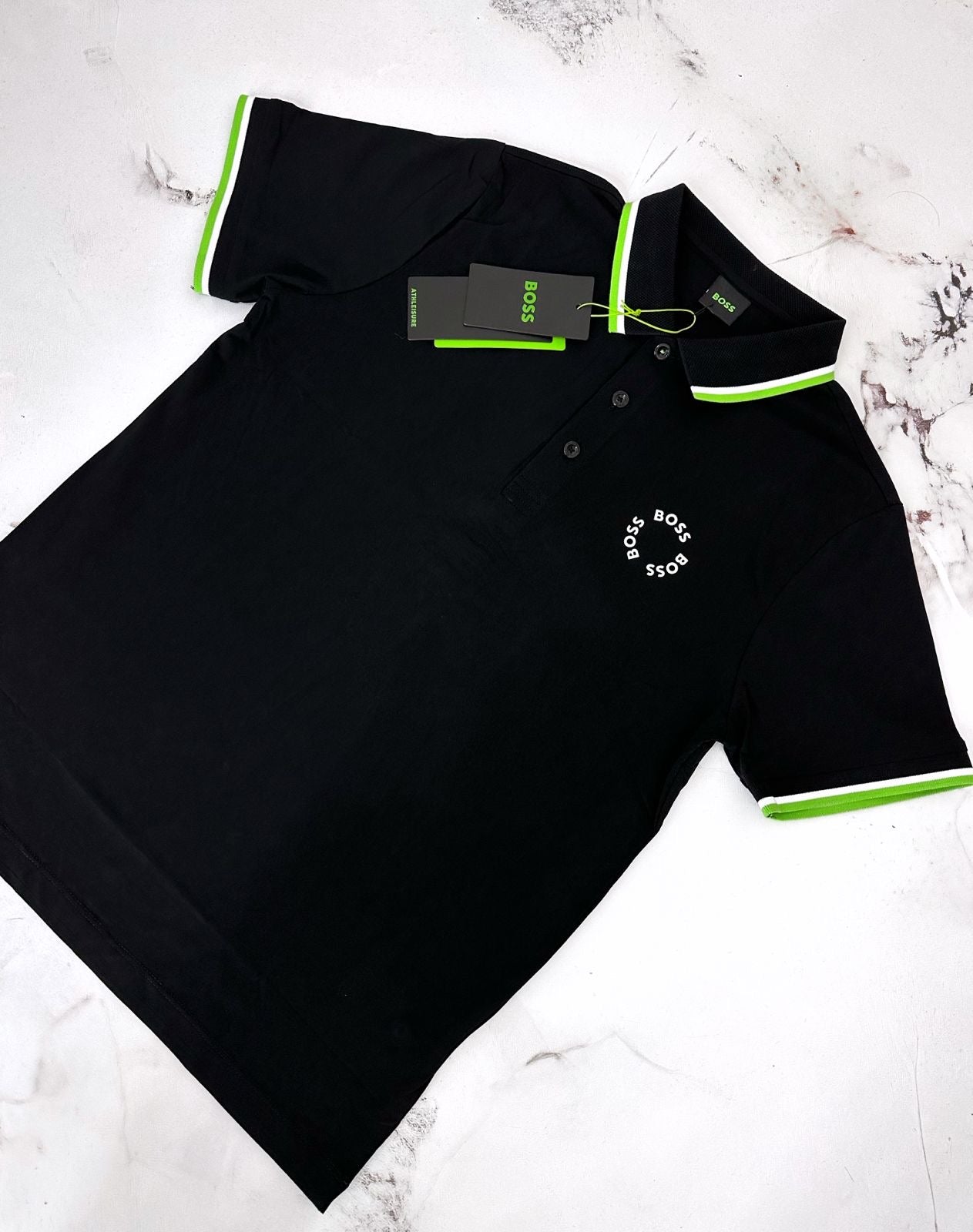 Playera Polo Hugo Boss negra verde